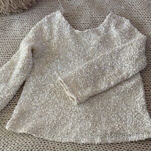 H&M Cream Sequin High Low Skirt